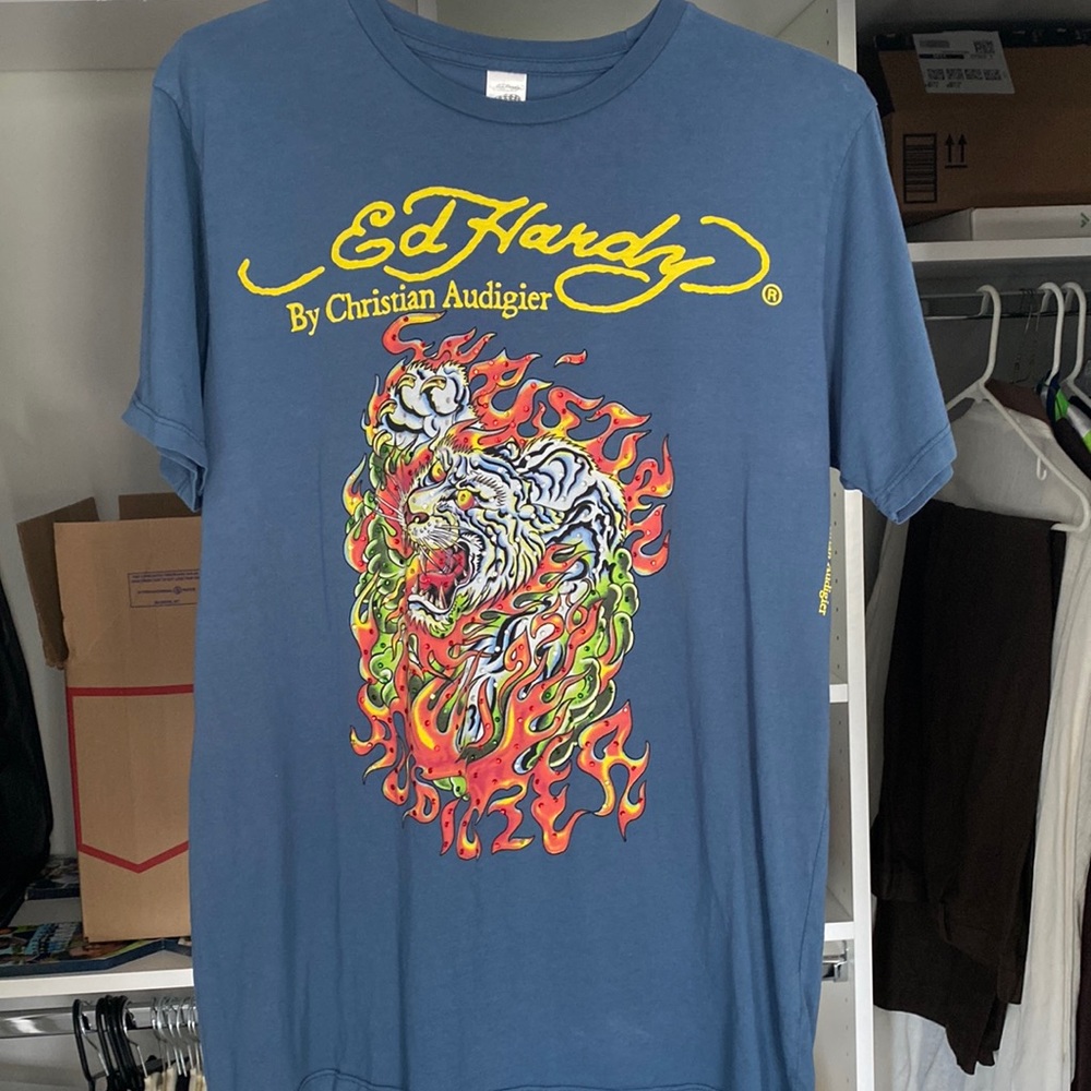 Ed Hardy Rhinestones Lion Tee
